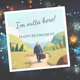 I'm Outta Here Retirement Party Retro スタンダードカクテルナプキン