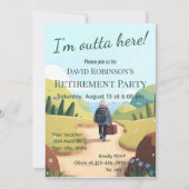 I'm Outta Here Retirement Party Retro 招待状 (正面)
