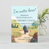 I'm Outta Here Retirement Party Retro 招待状 (スタンド正面)