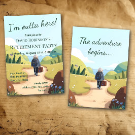 I'm Outta Here Retirement Party Retro 招待状