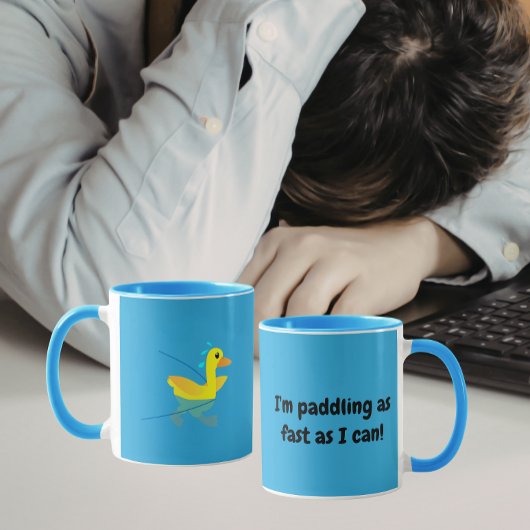 I'm paddling as fast as I can Motivational Ducks マグカップ