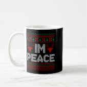 I'm Peace Couple Matching Christmas Ugly Sweater コーヒーマグカップ (左)