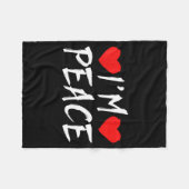 I'm Peace Funny Couples Tee Valentine's Day Couple フリースブランケット (正面(横))