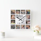 I'm Photo 退職した Collage White Retiment スクエア壁時計 (ホーム)