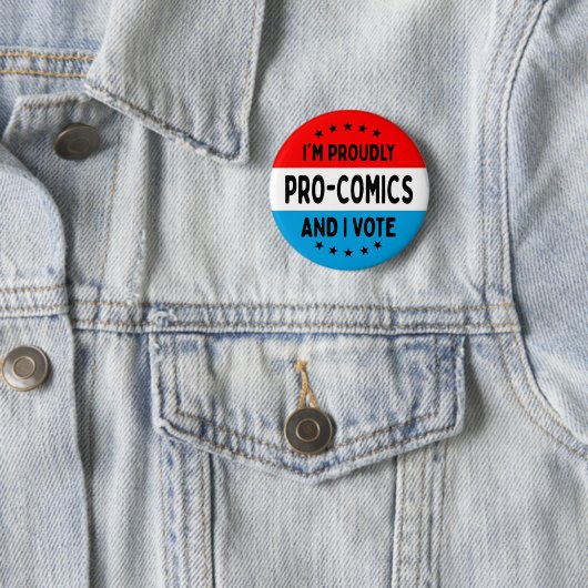 "I'm Pro-Comics, and I Vote" Button 缶バッジ (インサイチュ)