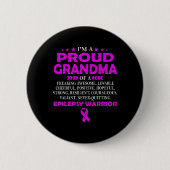 I'm Proud Grandma Of Epilepsy Warrior T 缶バッジ (正面)