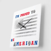I'm proud to be American スクエア壁時計 (傾斜)