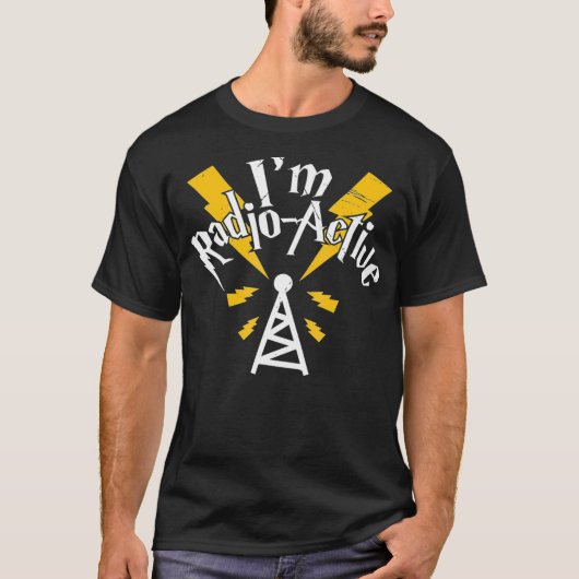 Im Radio Active Wave Tower Antenna Funny Ham Tシャツ (正面)