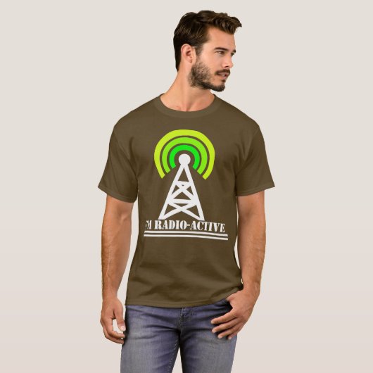 Im Radio-Active With Tower Antenna Funny Ham Men Tシャツ (正面フル)