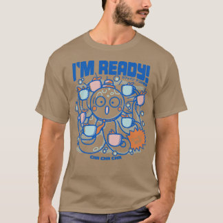 Im Ready Coffee Octopus Blue by Tobe Fonseca Tシャツ