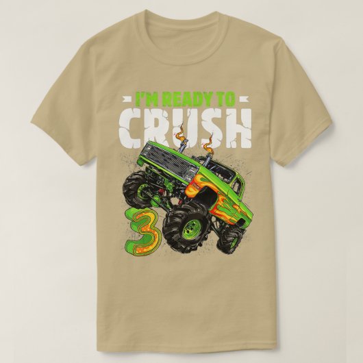 Im Ready o Crash 3rd Birthday Boy Monster ruck 3 Y Tシャツ (デザイン正面)