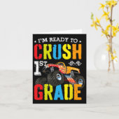 Im Ready To Crush 1st Grade Boy Monster Truck Ck T カード (黄色い花)