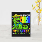 I'm Ready To Crush 4th Grade Dinosaur 1st Day Of S カード (黄色い花)