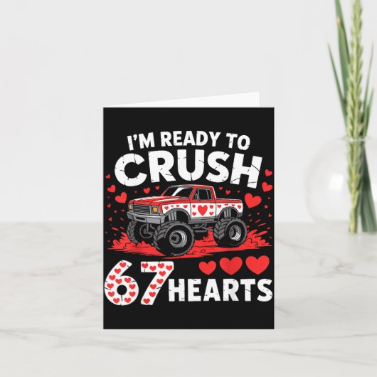 I'm Ready To Crush 67 Hearts Truck 7 6 Valentines  カード (正面)