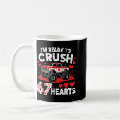 I'm Ready To Crush 67 Hearts Truck 7 6 Valentines  コーヒーマグカップ (左)