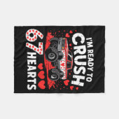 I'm Ready To Crush 67 Hearts Truck 7 6 Valentines  フリースブランケット (正面(横))