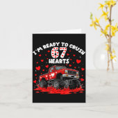 I'm Ready To Crush 67 Hearts Truck Funny 6 7 Valen カード (黄色い花)