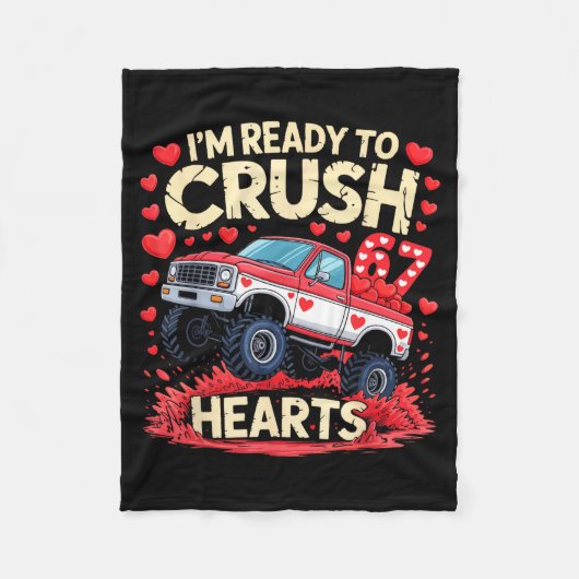 I'm Ready To Crush 67 Hearts Truck Funny 6 7 Valen フリースブランケット (正面)