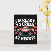 I'm Ready To Crush 67 Hearts Truck Valentines Day  カード (黄色い花)