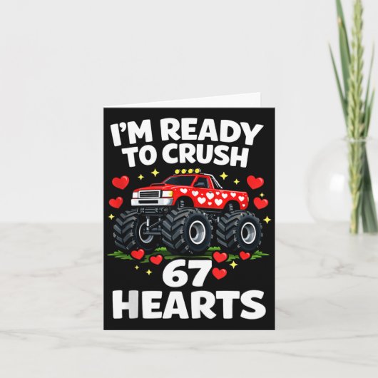 I'm Ready To Crush 67 Hearts Truck Valentines Day  カード (正面)