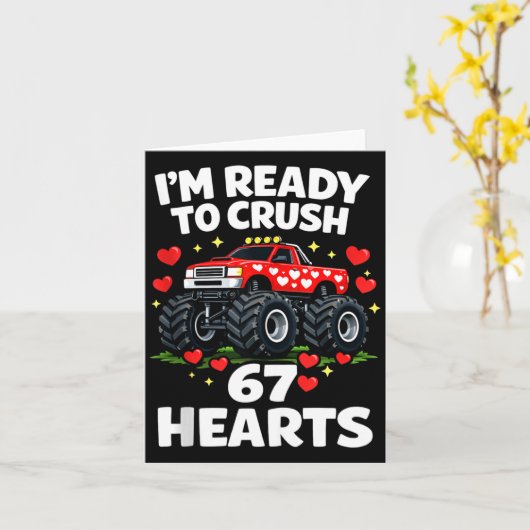 I'm Ready To Crush 67 Hearts Truck Valentines Day カード (黄色い花)