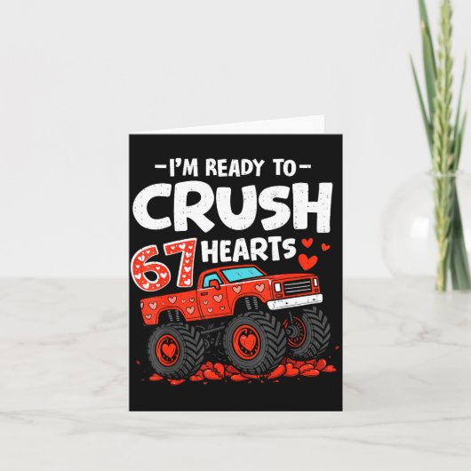 I'm Ready To Crush 67 Hearts Truck Valentines Day  カード (正面)