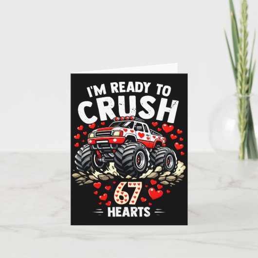 I'm Ready To Crush 67 Hearts Truck Valentines Day  カード (正面)