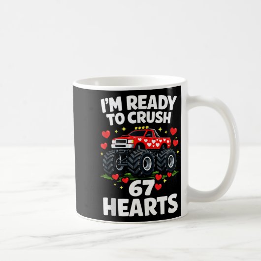 I'm Ready To Crush 67 Hearts Truck Valentines Day  コーヒーマグカップ (右)