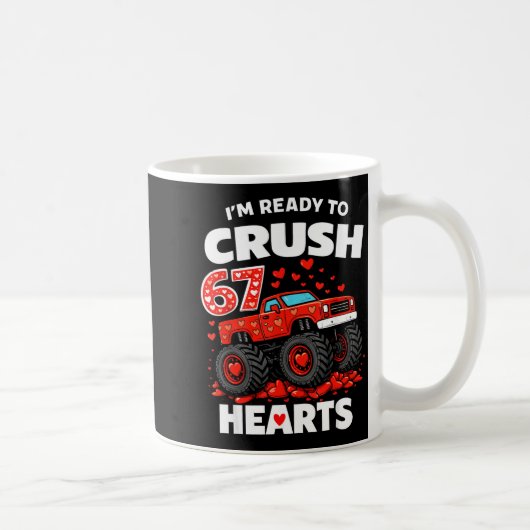 I'm Ready To Crush 67 Hearts Truck Valentines Day コーヒーマグカップ (右)