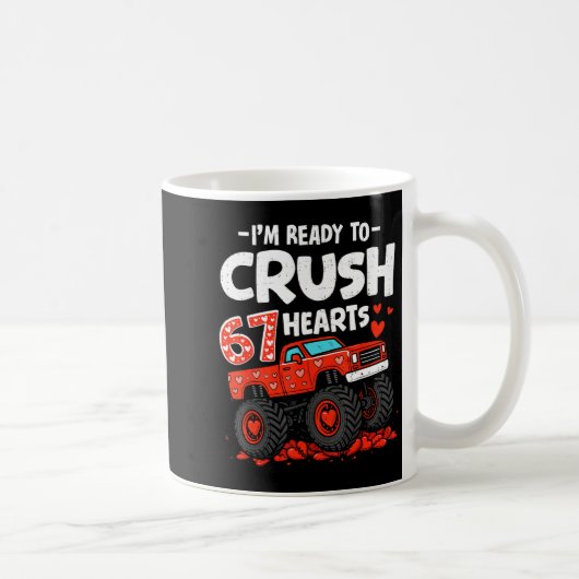 I'm Ready To Crush 67 Hearts Truck Valentines Day コーヒーマグカップ (右)