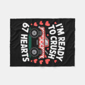 I'm Ready To Crush 67 Hearts Truck Valentines Day  フリースブランケット (正面(横))