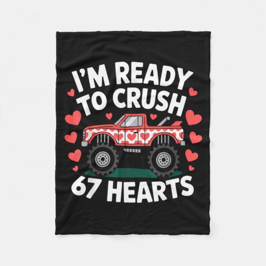 I'm Ready To Crush 67 Hearts Truck Valentines Day  フリースブランケット (正面)