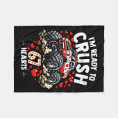 I'm Ready To Crush 67 Hearts Truck Valentines Day  フリースブランケット (正面(横))