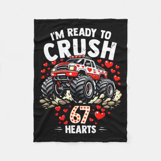 I'm Ready To Crush 67 Hearts Truck Valentines Day  フリースブランケット (正面)