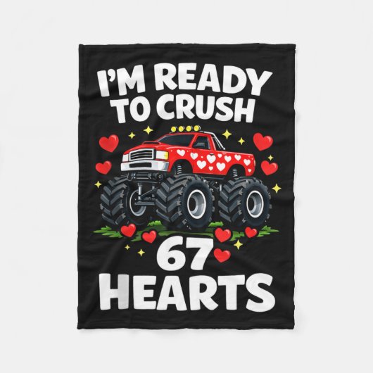 I'm Ready To Crush 67 Hearts Truck Valentines Day  フリースブランケット (正面)