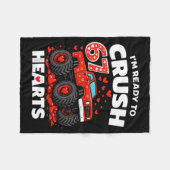 I'm Ready To Crush 67 Hearts Truck Valentines Day  フリースブランケット (正面(横))