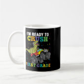 I'm Ready To Crush First Grade Monster Truck Dinos コーヒーマグカップ (左)