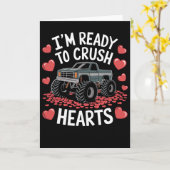 I'm Ready To Crush Hearts Monster Truck Valentine’ カード (黄色い花)
