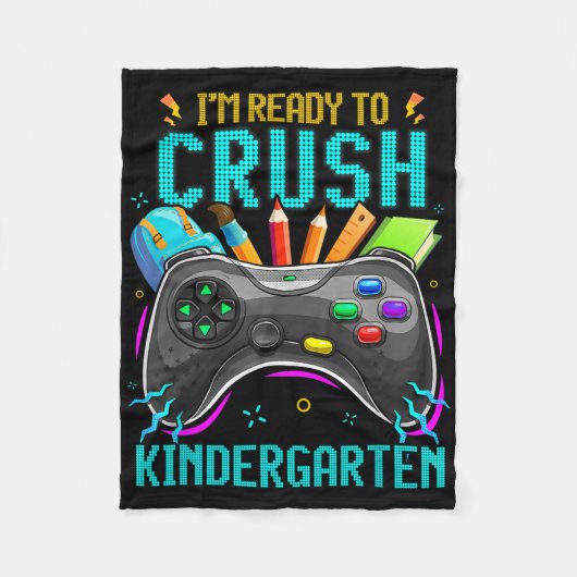 I'm Ready To Crush Kindergarten Ck To School Video フリースブランケット (正面)