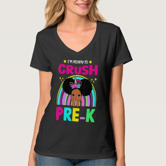 I'm Ready To Crush Pre K Black Girl Back To School Tシャツ (正面)