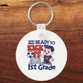 I'm Ready To Kick-off First Grade First Day Of Sch キーホルダー (正面)