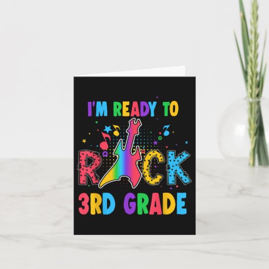 Im Ready To Rock 3rd Grade Guitar Back To School カード (正面)