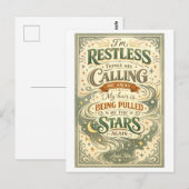 "I'm Restless" Anais Nin Quotation ポストカード (正面/裏面)