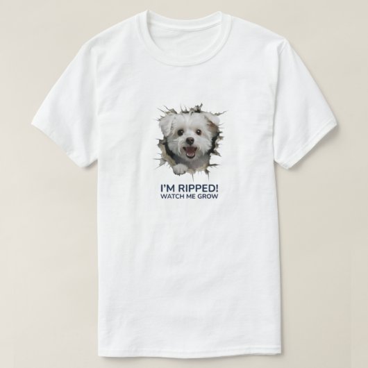 I'm Ripped! Puppy Breakout Tee Tシャツ (デザイン正面)