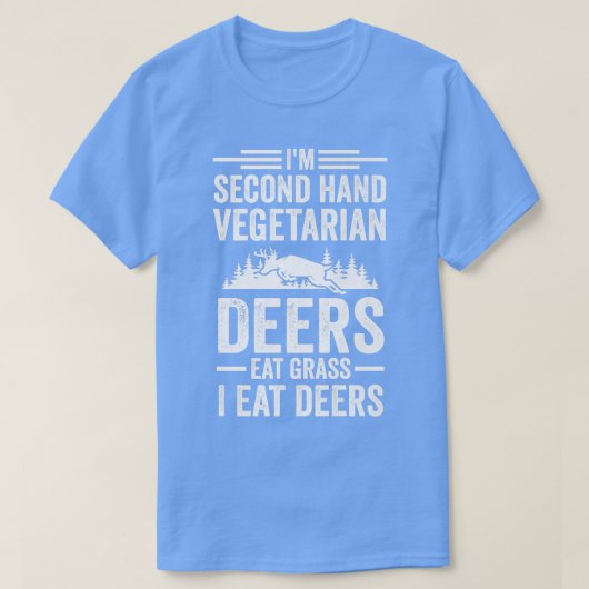 I'm second hand vegetarian deers deers tシャツ (デザイン正面)