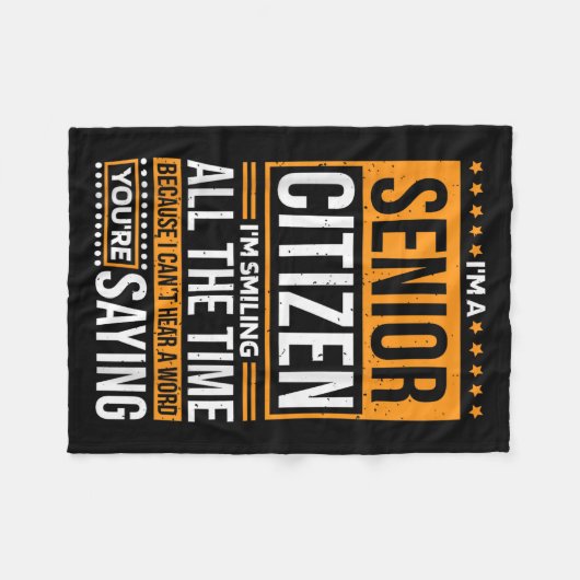 I'm Senior Citizen I'm Smiling All The Time, Senio フリースブランケット (正面(横))