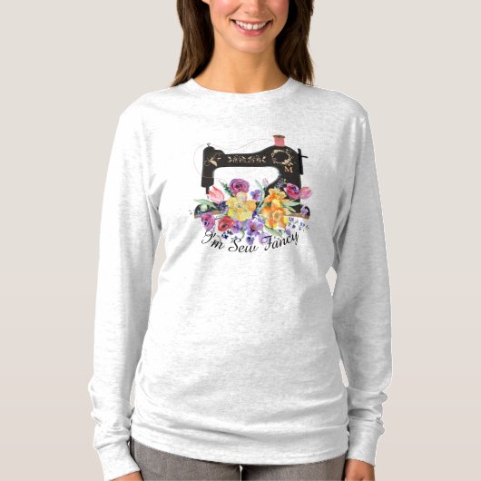I'm Sewフローラファンシーヴィンテージ裁縫機 Tシャツ (正面)