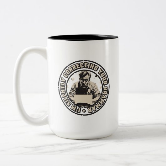I'm Silently Correcting Your Grammar ツートーンマグカップ (左)