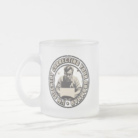 I'm Silently Correcting Your Grammar フロストグラスマグカップ (左)