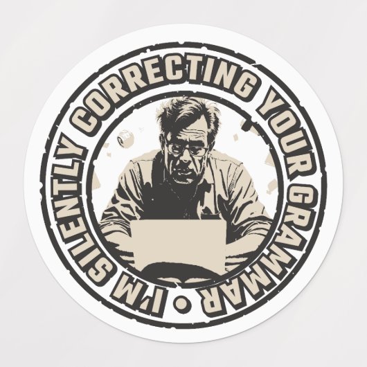 I'm Silently Correcting Your Grammar ラベル (デザイン2)